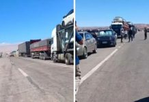 Paso de Jama: suspenden el tránsito de transporte pesado por vientos intensos