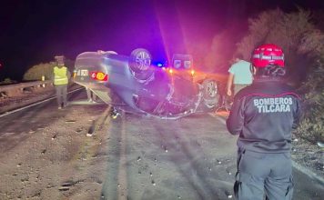 Volcó tras esquivar a un vehículo que invadió su carril en una curva de Ruta 9