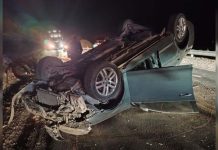 Volcó tras esquivar a un vehículo que invadió su carril en una curva de Ruta 9