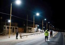 Así quedó la nueva iluminación inaugurada sobre la Ruta Nacional 9 en Huacalera